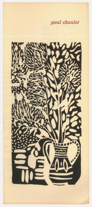 Albert Masri (1927-2020) - Mid 20th Century Woodcut, A Poem by Paul Chaulot