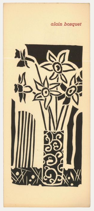 Albert Masri (1927-2020) - Mid 20th Century Woodcut, A Poem by Alain Bosquet