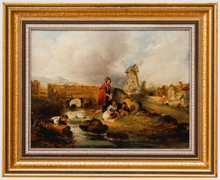 English School 19th Century Oil - Enjoying the River