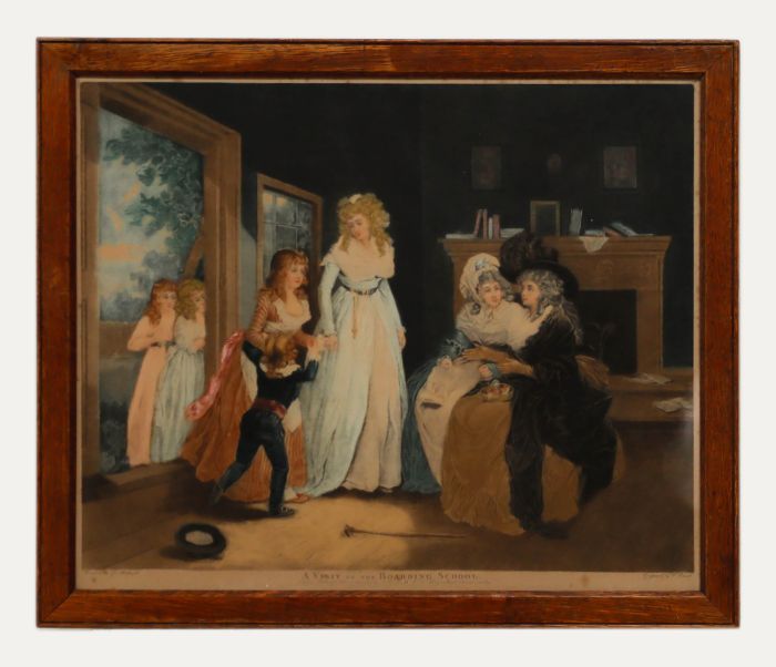 After George Morland - 18th Century Aquatint, A Visit To The Boarding School