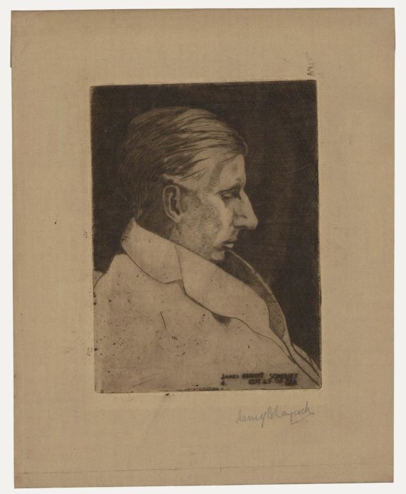 Harry B. Laycock - 1909 Etching, Portrait of James Herbert Somerset