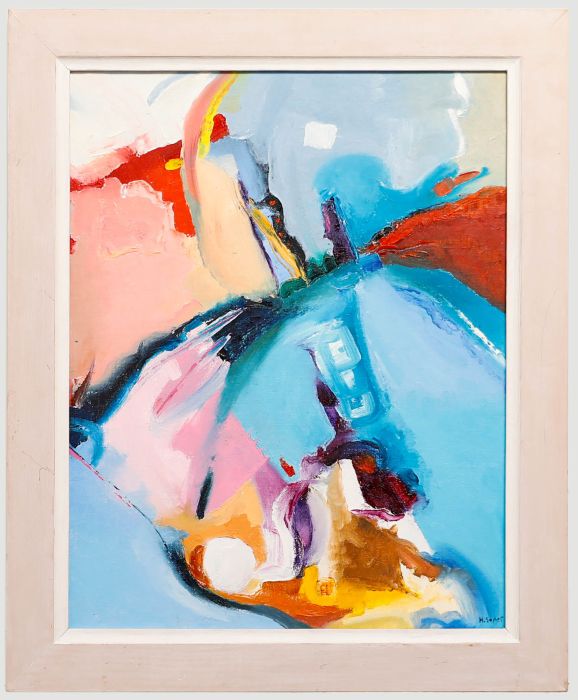 Hilary Soper - Contemporary Acrylic, A Vision of Blue and Pink