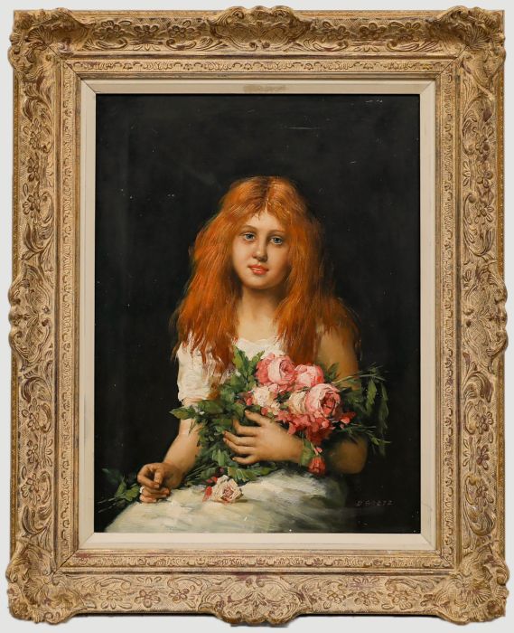 D. Goetz, - 20th Century Oil, Girl with Roses