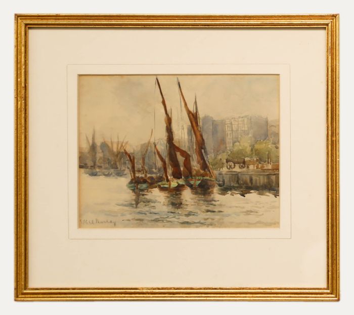 Ethel Murray (fl.1883-1906) - Early 20th Century Watercolour, Boats in Harbour