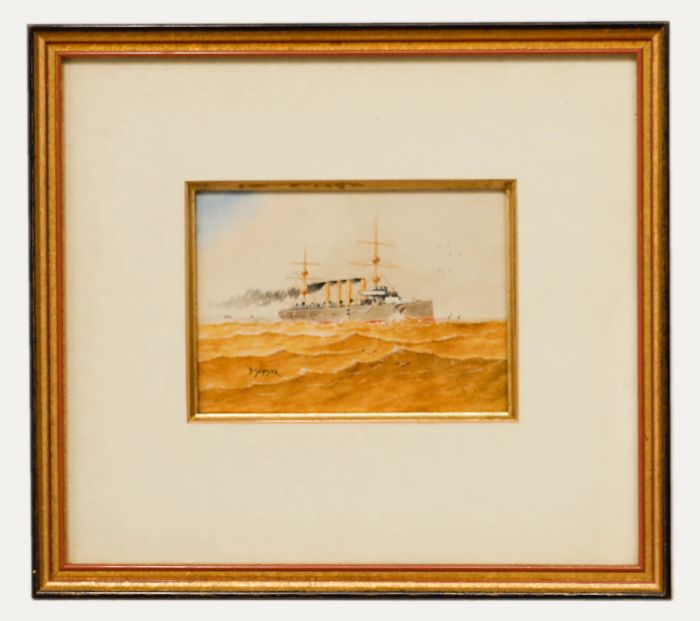 D. Sinsier - 20th Century Watercolour, Steam Ship I