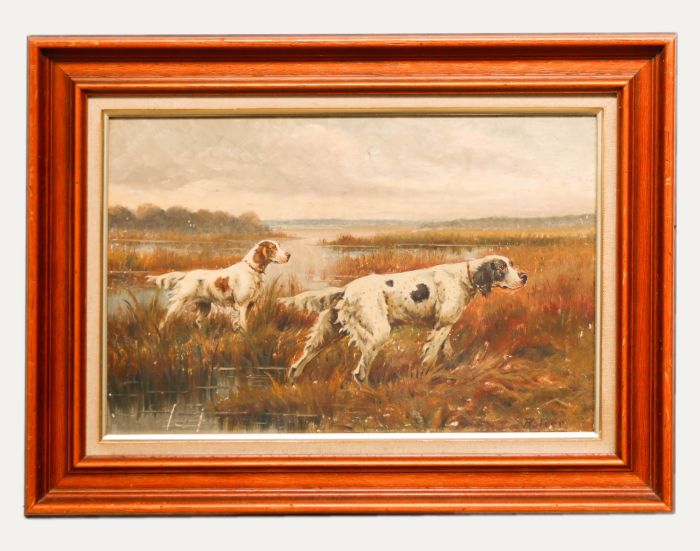 Rolier  - 20th Century Oil, Setters in The Marsh
