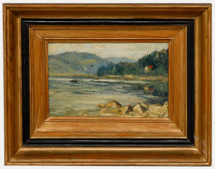 Impressionist Mid 20th Century Oil - View of Lake Titisee