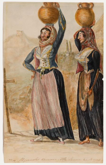 19th Century Watercolour - Parghiote Woman