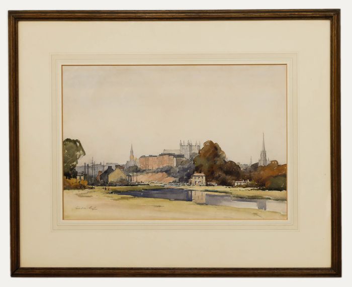 Gladys Best - Framed Early 20th Century Watercolour, Exeter from the Canal