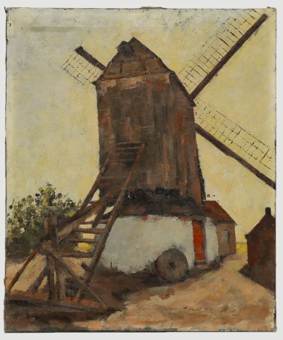 Continental School Early 20th Century Oil - Windmill
