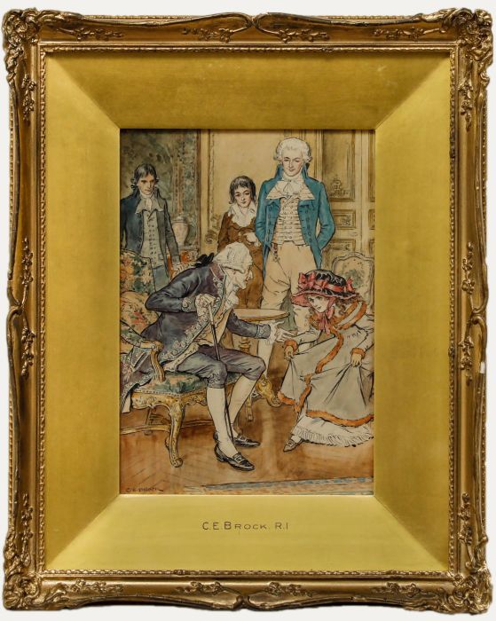 Charles Edmund Brock (1870-1938) - Watercolour, Polite Greetings 