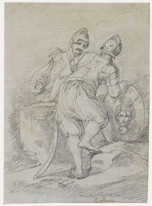 Thomas Barker of Bath (1769-1847) - Graphite Drawing, Soldiers at Rest