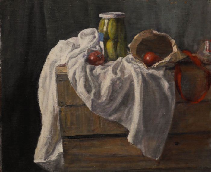 George Weissbort (1928-2013) - 20th Century Oil, Apples, Pickles & Cloth
