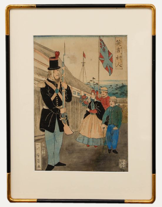 Utagawa Yoshikazu - c.1862 Japanese Woodblock, Englishmen