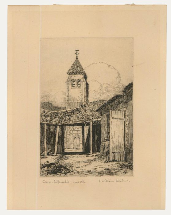 J. William Hepburn (1881-1961) - Early 20th Century Etching, Sailly-au-Bois