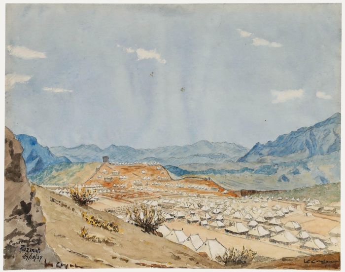 W. E. H. Condon (1849-1946) - 1929 Watercolour, View of Camp Razmak