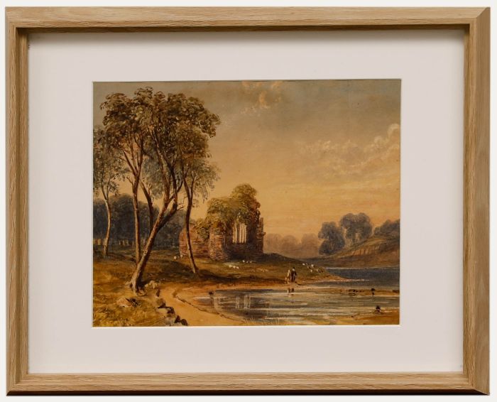 Circle of John Varley - Framed Early 19th Century Watercolour, Church Ruins