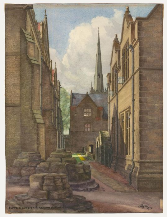 B. Eyre - 1940 Watercolour, Slype & Cloist - Repton School