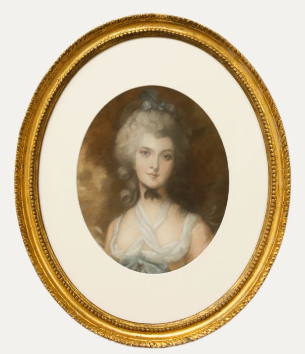 After Gainsborough - 19th Century Pastel, Portrait of Mary Robinson