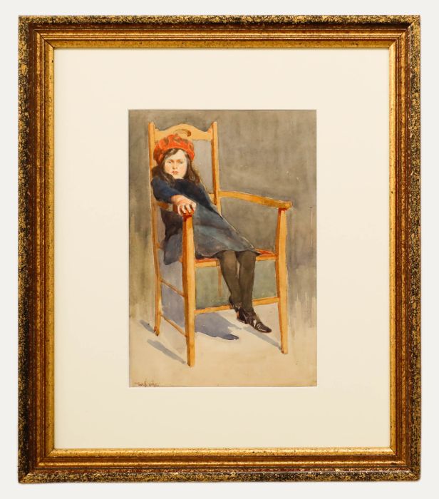 William Hyams (1878-1952) - Framed Watercolour, The Artist's Daughter