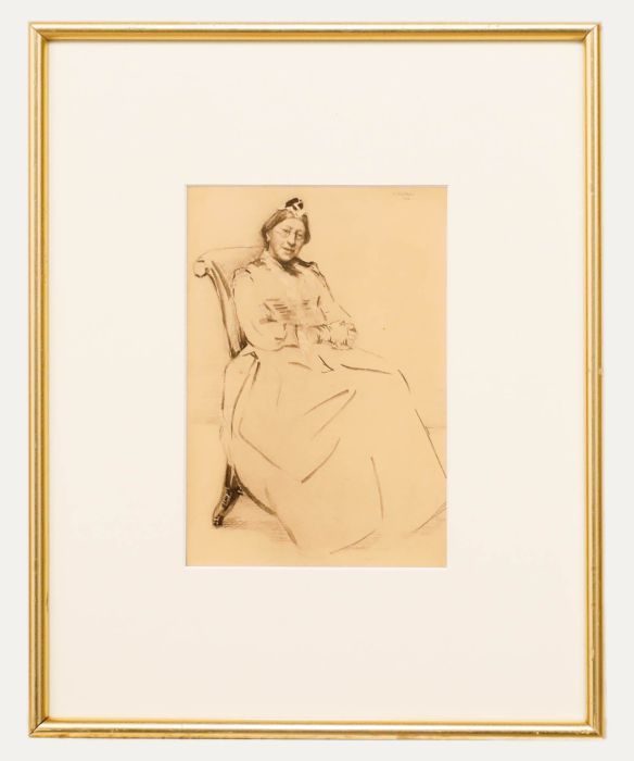 Estelle d'Avigdor Nathan (1871-1949) - 1904 Watercolour, Lady in the Chair