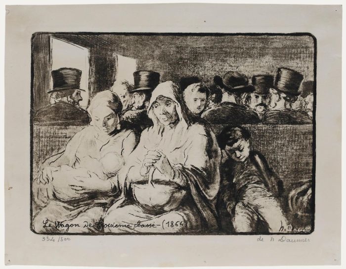 After Honoré Daumier (1808-1879) - Lithograph, Le Wagon de Trosieme Classe