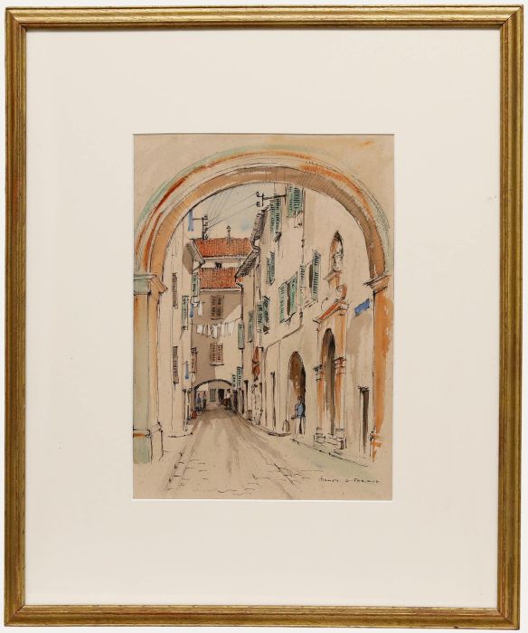 Sidney G. Ferris - 20th Century Watercolour, A Street in Antibes