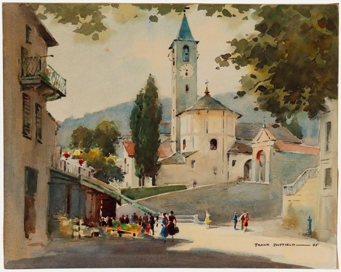 Frank Duffield - 1965 Watercolour, Mediterranean Square