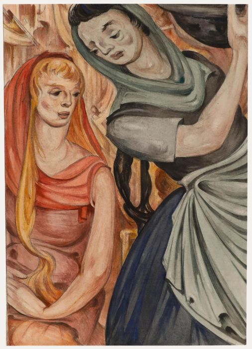 Fay Pommerance (1912-2001) - Mid 20th Century Watercolour, Martha & Mary