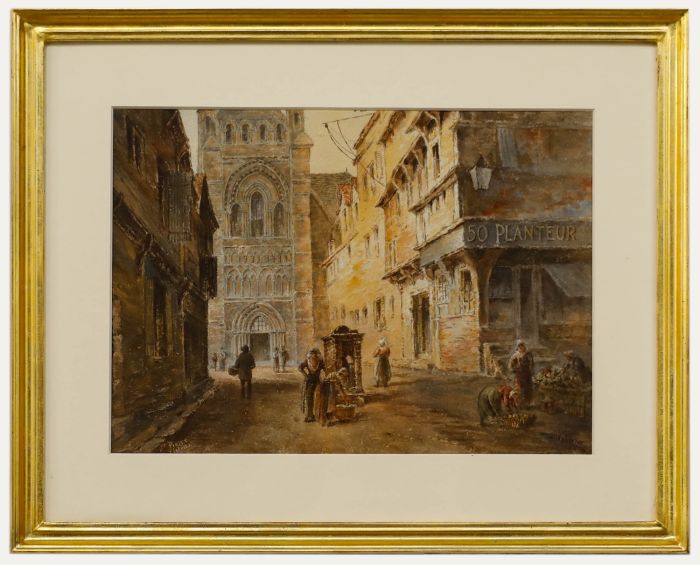 H. C. Sylvester - Framed 1904 Watercolour, Cathedral of Saint-Pierre de Lisieux