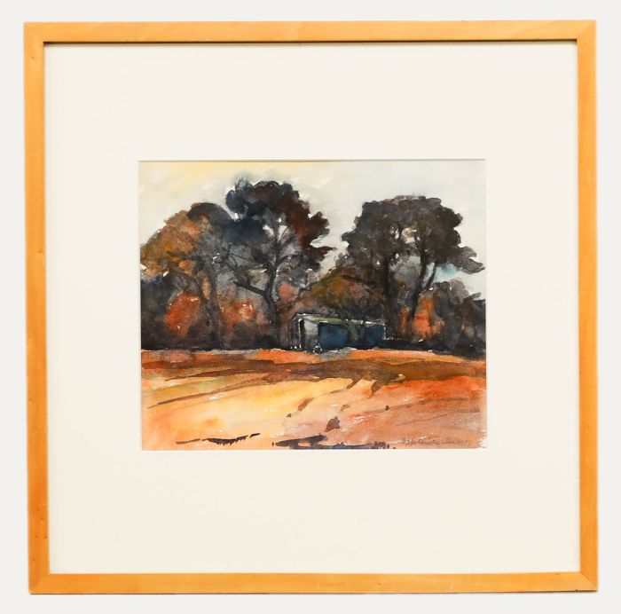 Fyffe Christie (1918-1979) - Framed Watercolour, A Barn near Datchworth