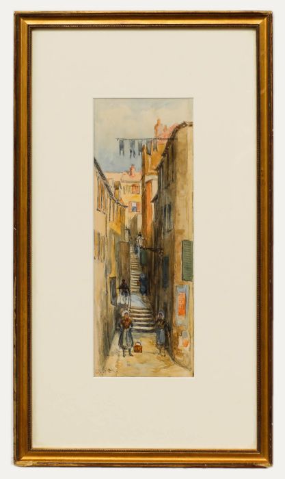 Charles John de Lacy (1856-1936) - Framed Watercolour, A Belgium Street Scene