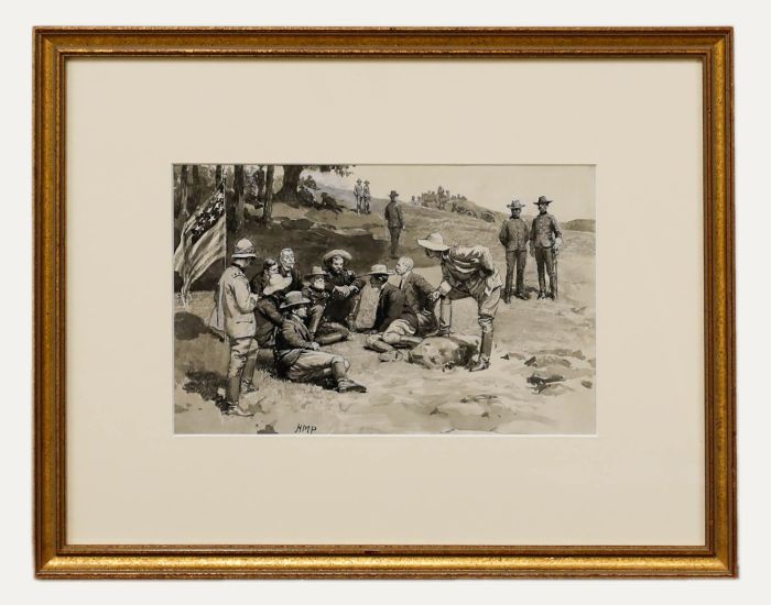 Henry Marriott Paget RBA (1857-1936) - Watercolour, An American Encampment 