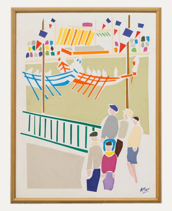 Albert Masri (1927-2020) - 20th Century Mixed Media, The Boat Race