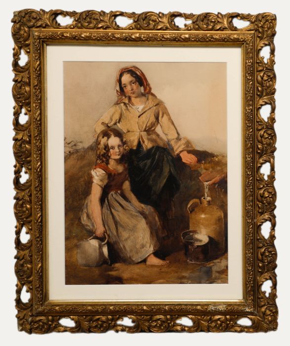 19th Century Watercolour - Fetching Water