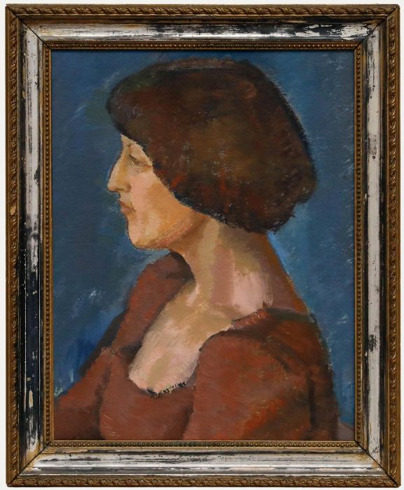 Betty Battiscombe - 20th Century Oil, Lady with a Mushroom Bob