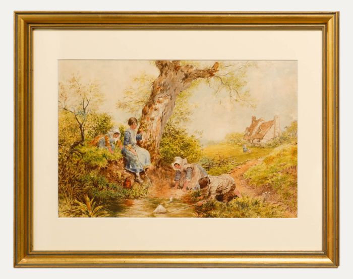 B. Wish - Framed Late 19th Century Watercolour, The Toy Boat Race