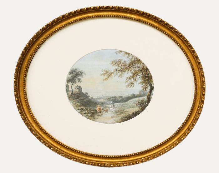 Framed 19th Century Watercolour - Cattle Drover on Horseback