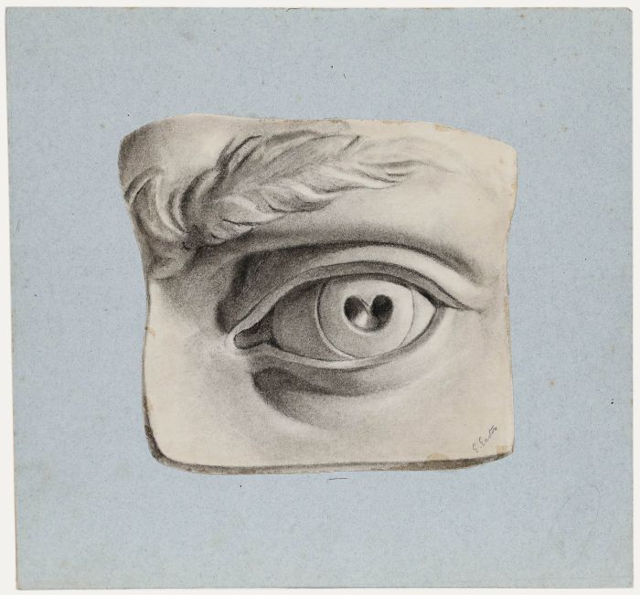 E. Easton - Early 20th Century Charcoal Drawing, The Eye of David