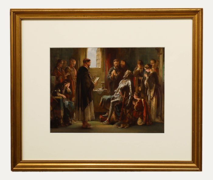George Cattermole (1800-1868) - Framed Watercolour, The Dying Knight 