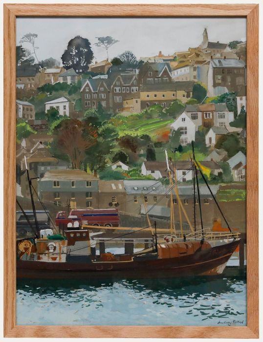 Audrey Evans - Contemporary Gouache, Newlyn Harbour