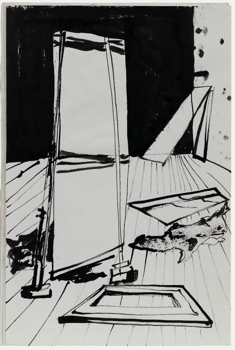 Charlotte Heister (1921-1998) - Mid 20th Century India Ink, Backdrops