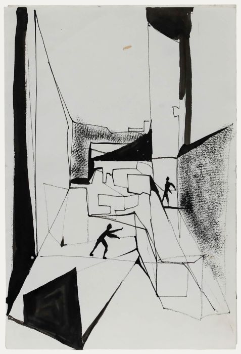 Charlotte Heister (1921-1998) - Mid 20th Century India Ink, Moving
