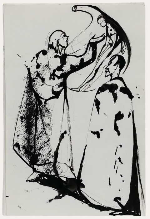 Charlotte Heister (1921-1998) - Mid 20th Century India Ink, The Circle