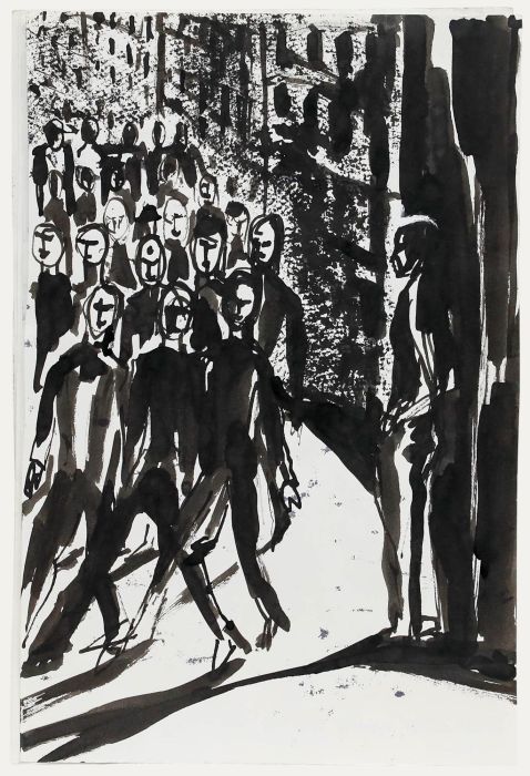 Charlotte Heister (1921-1998) - Mid 20th Century India Ink, Army