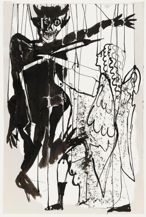 Charlotte Heister (1921-1998) - Mid 20th Century India Ink, Puppets