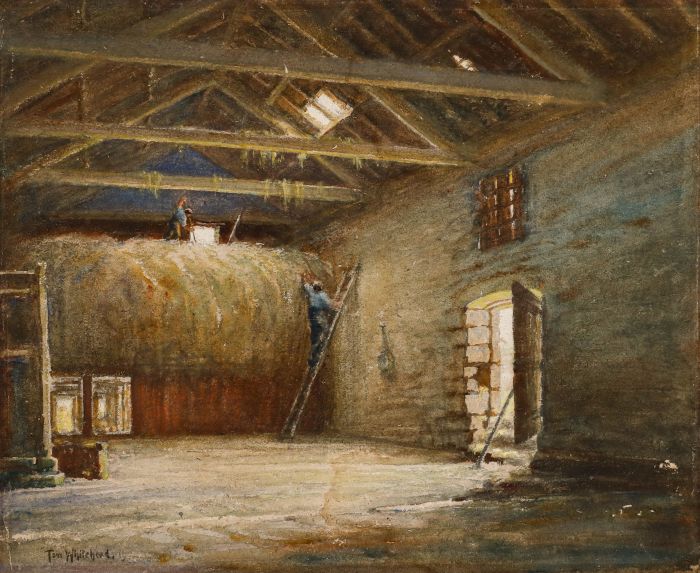 Tom Whitehead - Mid 20th Century Watercolour, In the Hay Barn