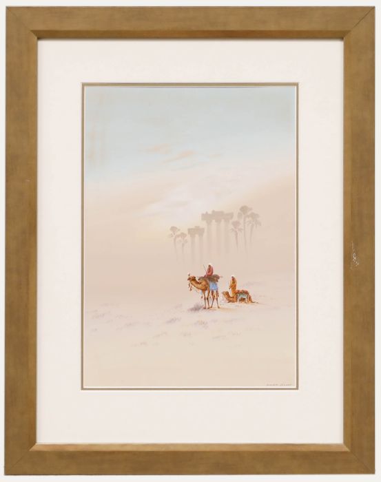 Wilson Furness  - 20th Century Watercolour, Camels and Ruins
