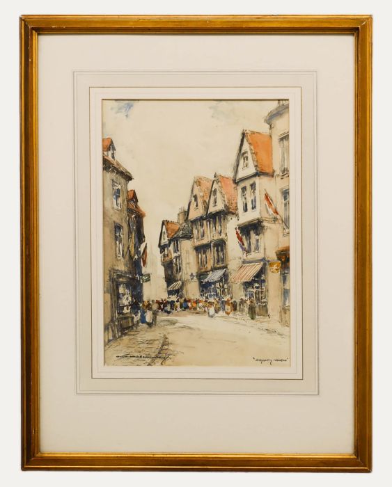 Victor Noble Rainbird (1887-1936) -  Watercolour, A Byway in Rouen