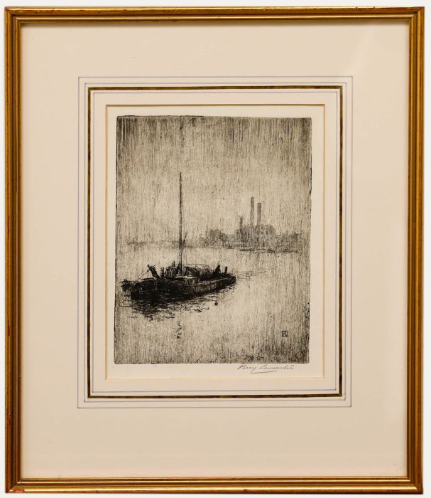 Percy Lancaster (1878-1951) - Framed Early 20th Century Etching, City Barge